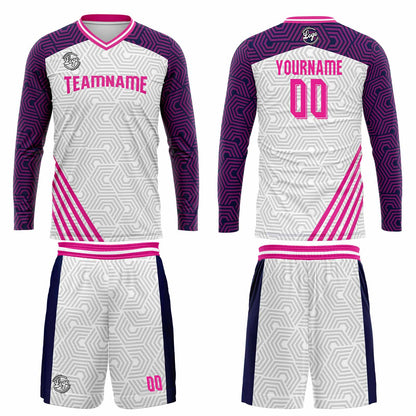 Kundenspezifisches Lila Rosa Basketball Fußball Schießen langes T-Shirt für Erwachsene und Kinder