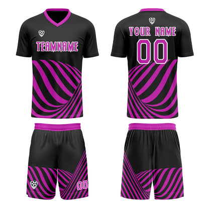 Benutzerdefinierte Schwarz Lila Trikots für Männer Frauen Personalisierte Fußball Uniformen für Erwachsene und Kind