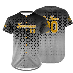 Benutzerdefiniert Altes Schwarzes Gold Personalisierter Baseball Jersey mit Farbverlauf Team Uniform mit Namen und Nummer