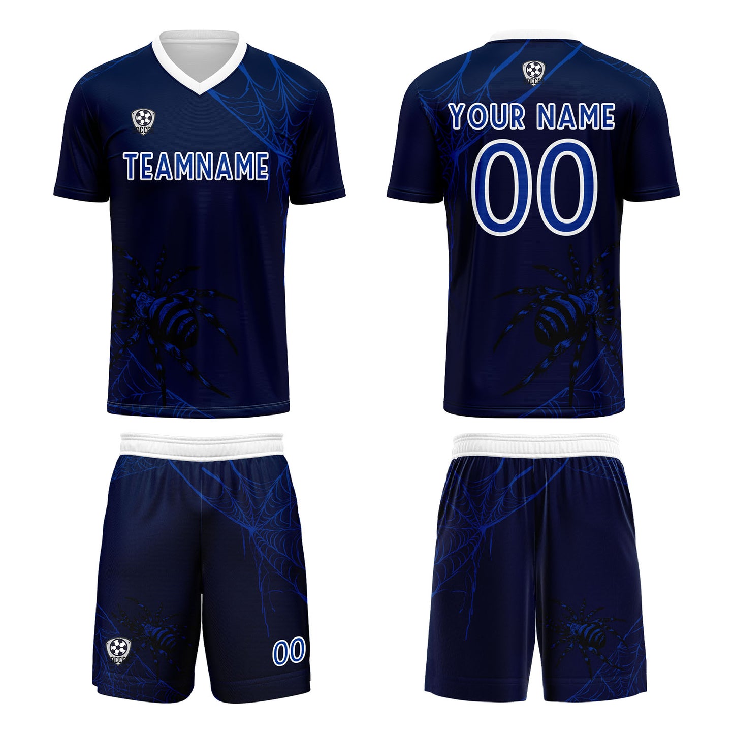 Benutzerdefinierte Blau Trikots für Männer Frauen Personalisierte Fußball Uniformen für Erwachsene und Kind