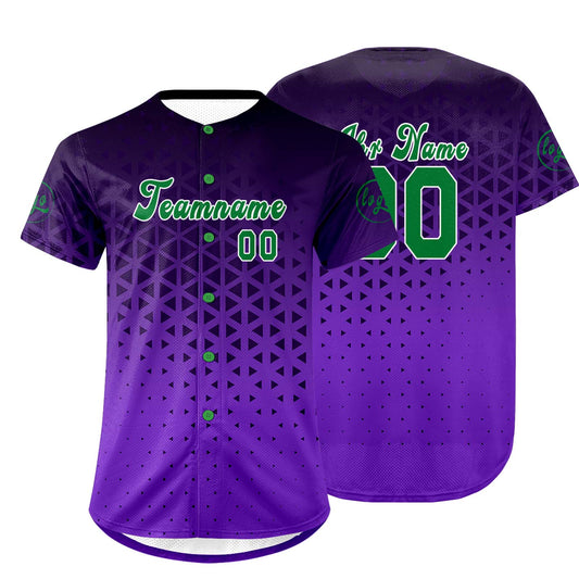 Benutzerdefiniert Schwarz Lila Personalisierter Baseball Jersey mit Farbverlauf Team Uniform mit Namen und Nummer