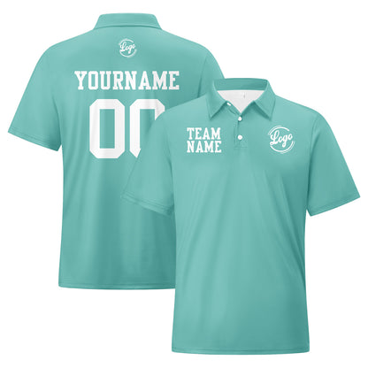 Benutzerdefinierte Erbse Grün Weiß Fußball Polo-Shirts Fügen Sie Ihr Einzigartiges hinzu Logo/Name/Nummer