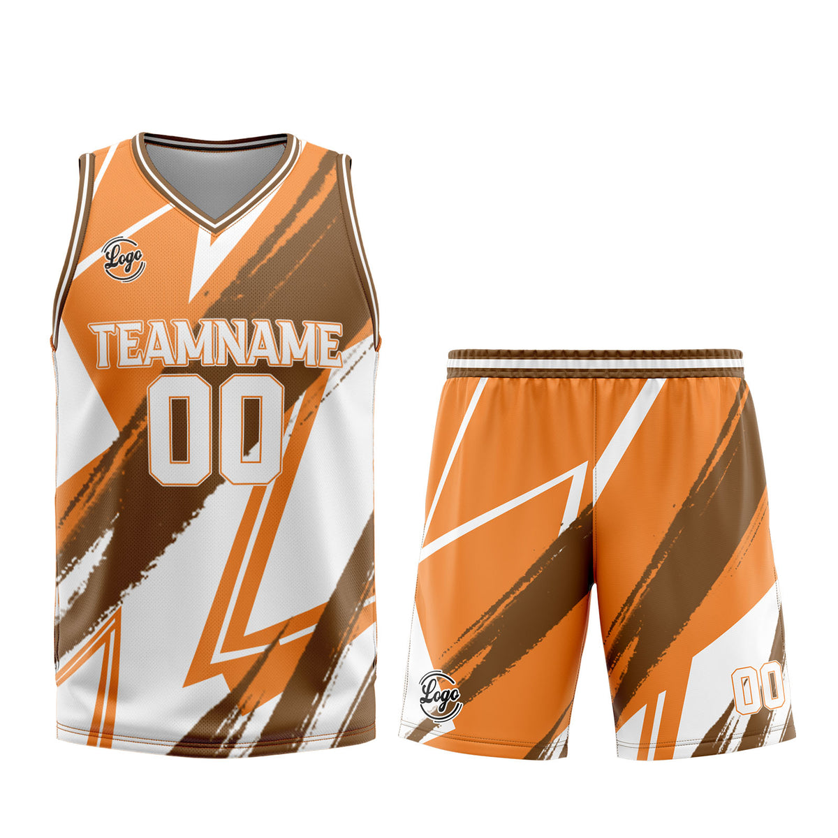 Benutzerdefinierter Orange Braun Basketball Jersey Uniform Anzug gedruckt Ihr Logo Name Nummer