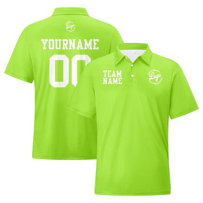 Benutzerdefinierte Hellgrün Weiß Fußball Polo-Shirts Fügen Sie Ihr Einzigartiges hinzu Logo/Name/Nummer