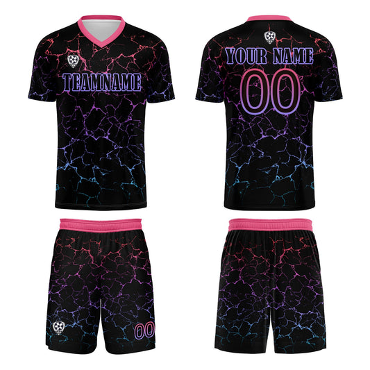 Benutzerdefinierte Schwarz Rose Rot Trikots für Männer Frauen Personalisierte Fußball Uniformen für Erwachsene und Kind