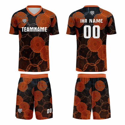 Benutzerdefinierte Schwarz Orange Trikots für Männer Frauen Personalisierte Fußball Uniformen für Erwachsene und Kind