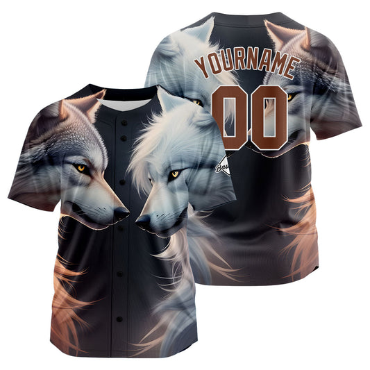 Benutzerdefinierte Baseball Jersey Personalisierte Baseball Shirt genäht und Druck Samurai Wolf