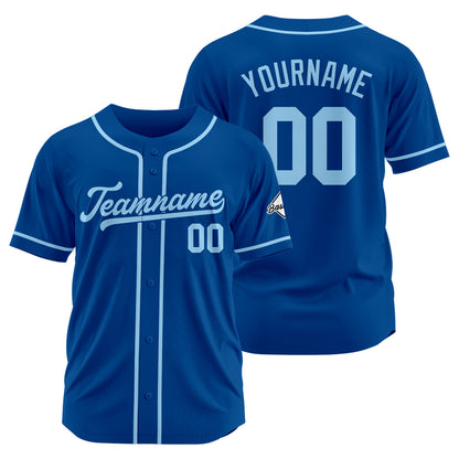 Benutzerdefinierte Authentisch Baseball-Trikot Royal-Hellblau