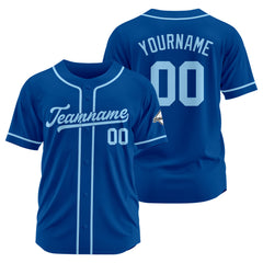 Benutzerdefinierte Authentisch Baseball-Trikot Royal-Hellblau
