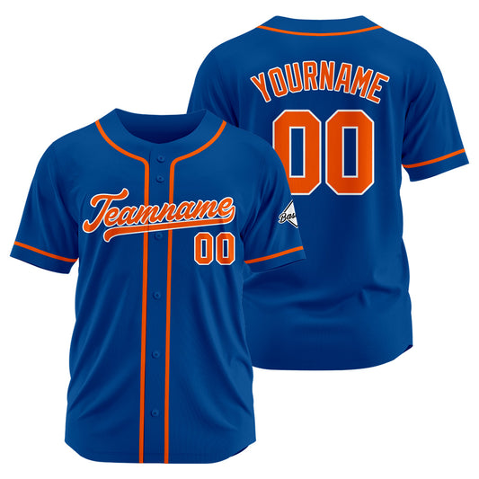Benutzerdefinierte Authentisch Baseball-Trikot  Royal-Orange