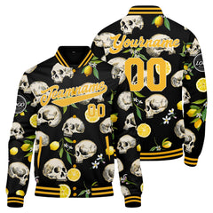 Benutzerdefinierte Zitrone Varsity-Jacke. Letterman-Jacke für Männer, Frauen und Jugendliche