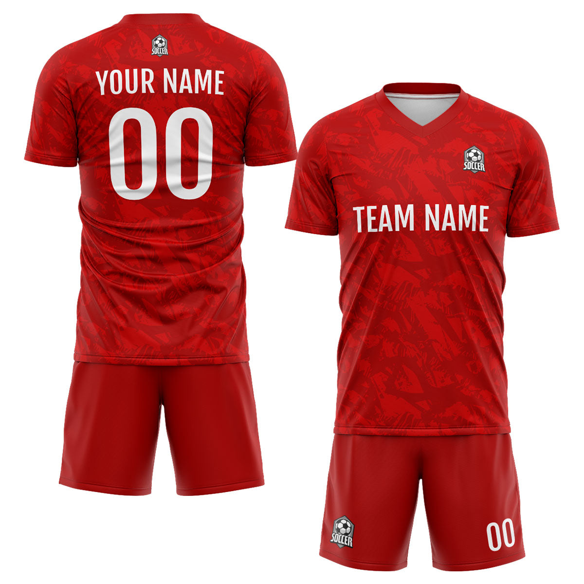 Benutzerdefinierte Rot Fußball Trikots für Männer Frauen Personalisierte Fußball Uniformen für Erwachsene und Kind