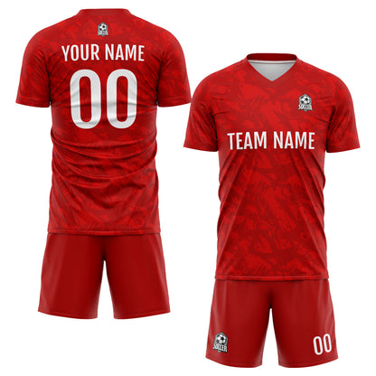 Benutzerdefinierte Rot Fußball Trikots für Männer Frauen Personalisierte Fußball Uniformen für Erwachsene und Kind