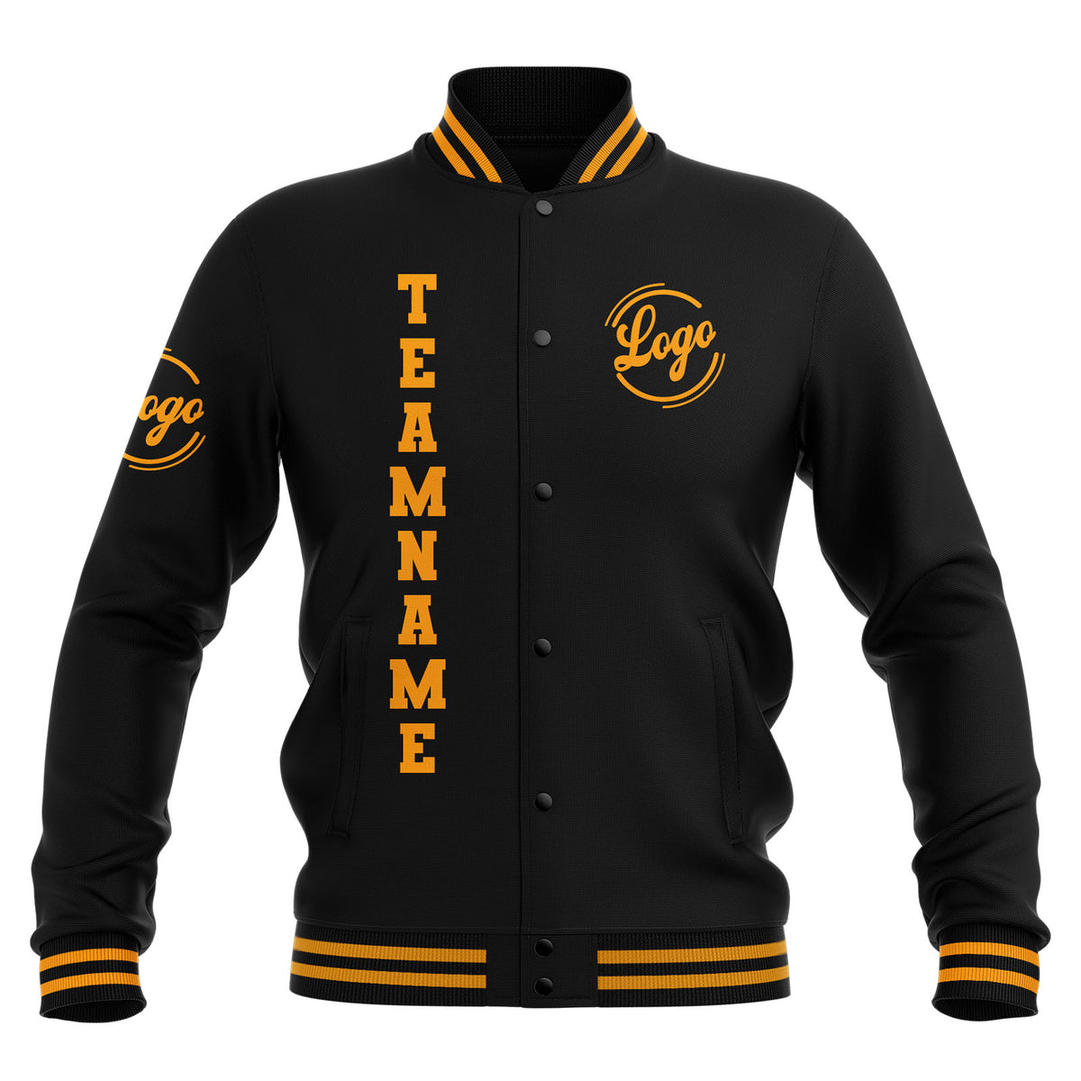 Benutzerdefiniert Schwarz Gelb Wasserdichte Varsity Jacken Personalisiert genäht Name Nummer Logo zu Letterman Jacken