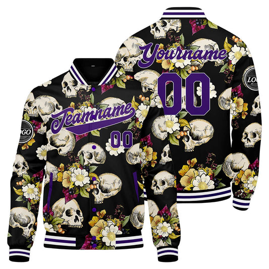 Benutzerdefinierte Plumeria Varsity-Jacke. Letterman-Jacke für Männer, Frauen und Jugendliche