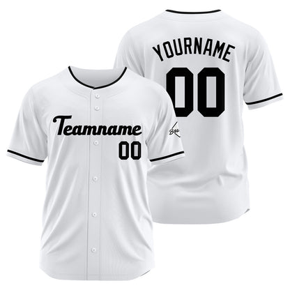 Benutzerdefinierte Authentisch Baseball-Trikot Weiß schwarz