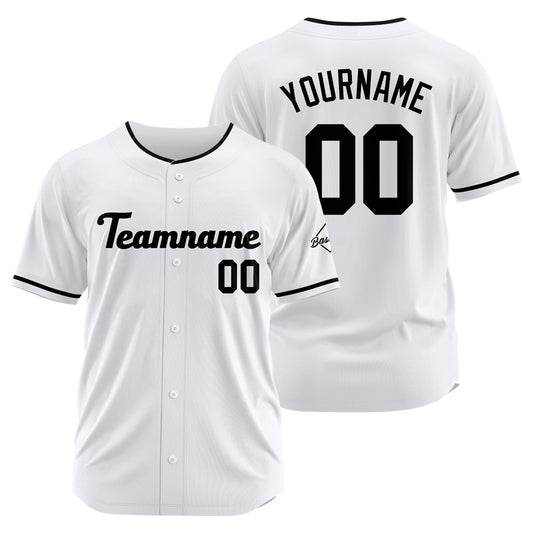 Benutzerdefinierte Authentisch Baseball-Trikot Weiß schwarz