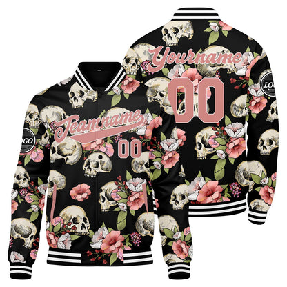Benutzerdefinierte Pfirsichblüte Varsity-Jacke. Letterman-Jacke für Männer, Frauen und Jugendliche