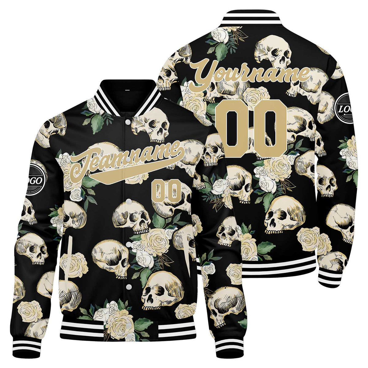 Benutzerdefinierte Weiße Rose Varsity-Jacke. Letterman-Jacke für Männer, Frauen und Jugendliche