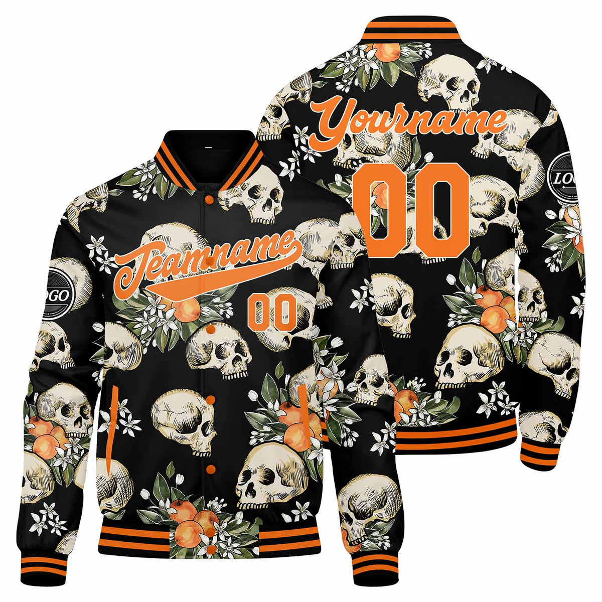 Benutzerdefinierte Aprikosenblüte Varsity-Jacke. Letterman-Jacke für Männer, Frauen und Jugendliche