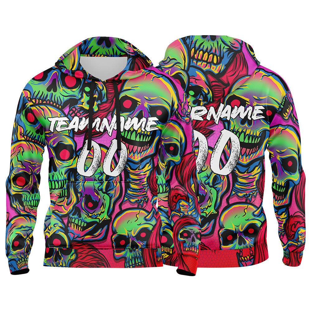 Benutzerdefinierter Sweatshirt-Hoodie für Mann, Frau, Mädchen, Junge. Drucken Sie Ihr Logo, Ihren Namen und Ihre Nummer Rosa&Grün