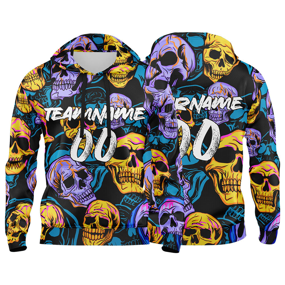 Benutzerdefinierter Sweatshirt-Hoodie für Mann, Frau, Mädchen, Junge. Drucken Sie Ihr Logo, Ihren Namen und Ihre Nummer Lila&Grün