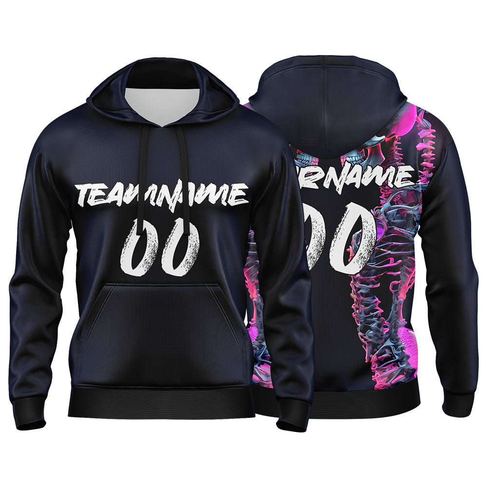 Benutzerdefinierter Sweatshirt-Hoodie für Mann, Frau, Mädchen, Junge. Drucken Sie Ihr Logo, Ihren Namen und Ihre Nummer Blau