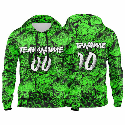 Benutzerdefinierter Sweatshirt-Hoodie für Mann, Frau, Mädchen, Junge. Drucken Sie Ihr Logo, Ihren Namen und Ihre Nummer Grün