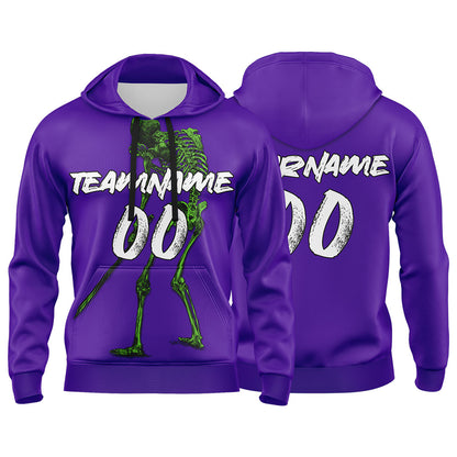 Benutzerdefinierter Sweatshirt-Hoodie für Mann, Frau, Mädchen, Junge. Drucken Sie Ihr Logo, Ihren Namen und Ihre Nummer Lila