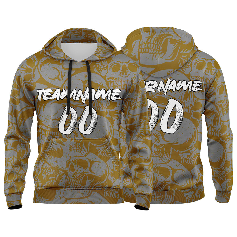 Benutzerdefinierter Sweatshirt-Hoodie für Mann, Frau, Mädchen, Junge. Drucken Sie Ihr Logo, Ihren Namen und Ihre Nummer Braun&Grau
