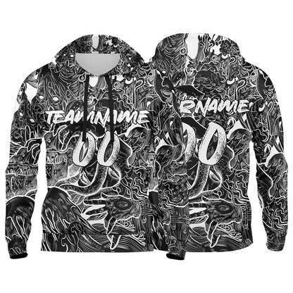 Benutzerdefinierter Sweatshirt-Hoodie für Mann, Frau, Mädchen, Junge. Drucken Sie Ihr Logo, Ihren Namen und Ihre Nummer Schwarz
