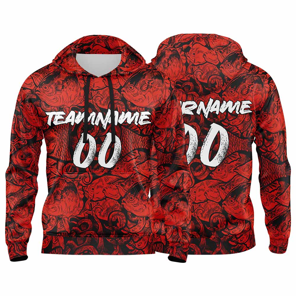Benutzerdefinierter Sweatshirt-Hoodie für Mann, Frau, Mädchen, Junge. Drucken Sie Ihr Logo, Ihren Namen und Ihre Nummer Rot