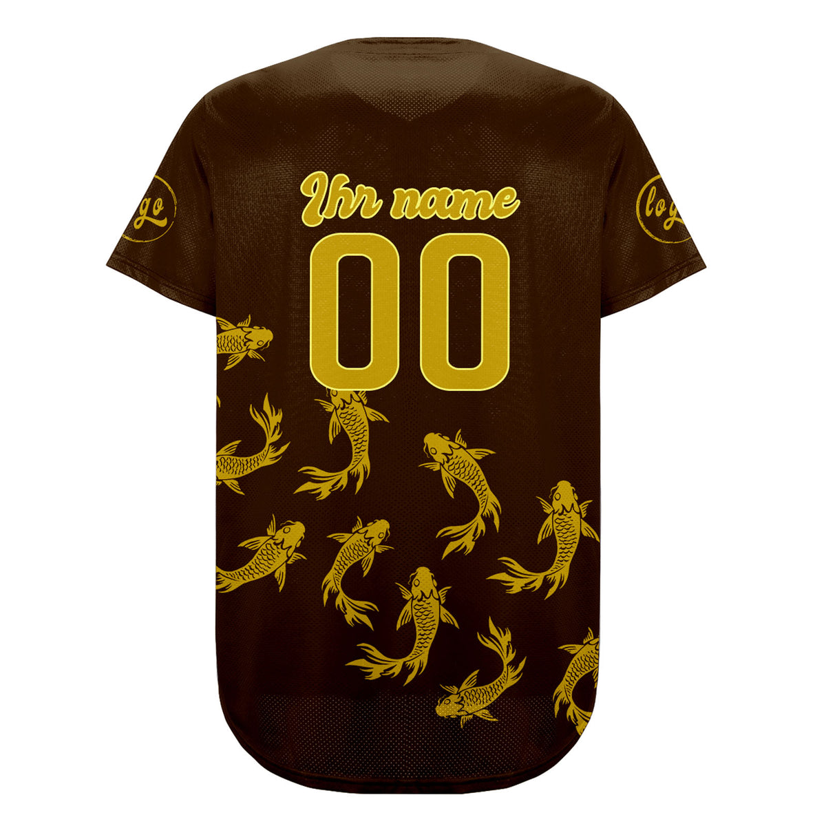 Benutzerdefiniert Braun Gelb Personalisierter Baseball Jersey mit Farbverlauf Team Uniform mit Namen und Nummer