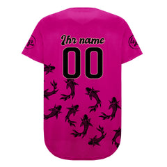 Benutzerdefiniert Rose Rosa Schwarz Personalisierter Baseball Jersey mit Farbverlauf Team Uniform mit Namen und Nummer