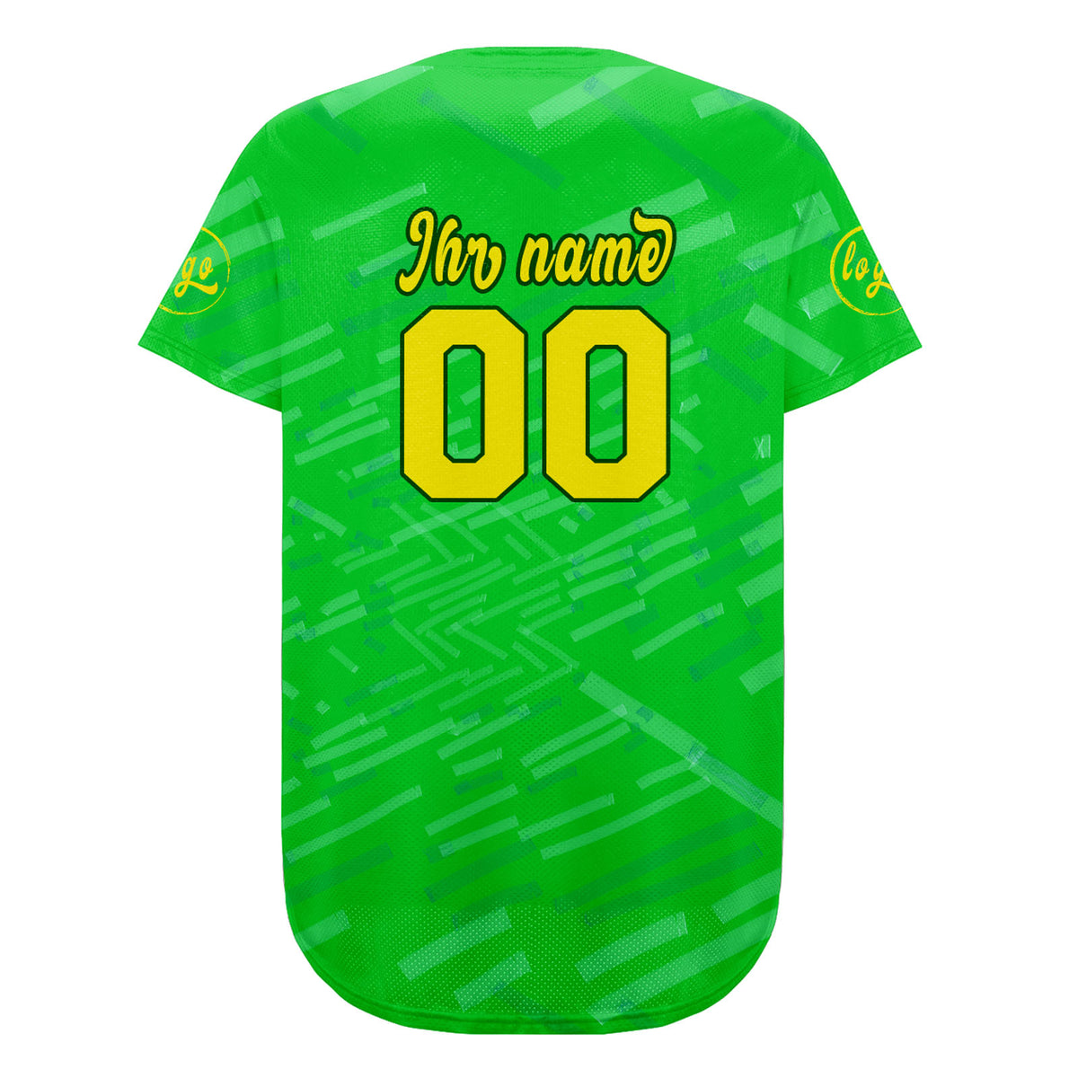 Benutzerdefiniert Grün Gelb Personalisierter Baseball Jersey mit Farbverlauf Team Uniform mit Namen und Nummer