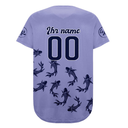 Benutzerdefiniert Lichtlila Dunkellila Personalisierter Baseball Jersey mit Farbverlauf Team Uniform mit Namen und Nummer