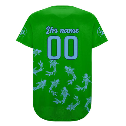 Benutzerdefiniert Grün Blau Personalisierter Baseball Jersey mit Farbverlauf Team Uniform mit Namen und Nummer