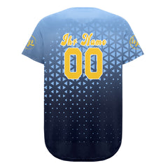 Benutzerdefiniert Hellblau Personalisierter Baseball Jersey mit Farbverlauf Team Uniform mit Namen und Nummer