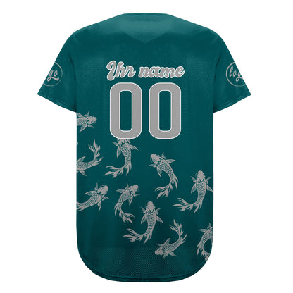 Benutzerdefiniert Dunkelgrün Grau Personalisierter Baseball Jersey mit Farbverlauf Team Uniform mit Namen und Nummer