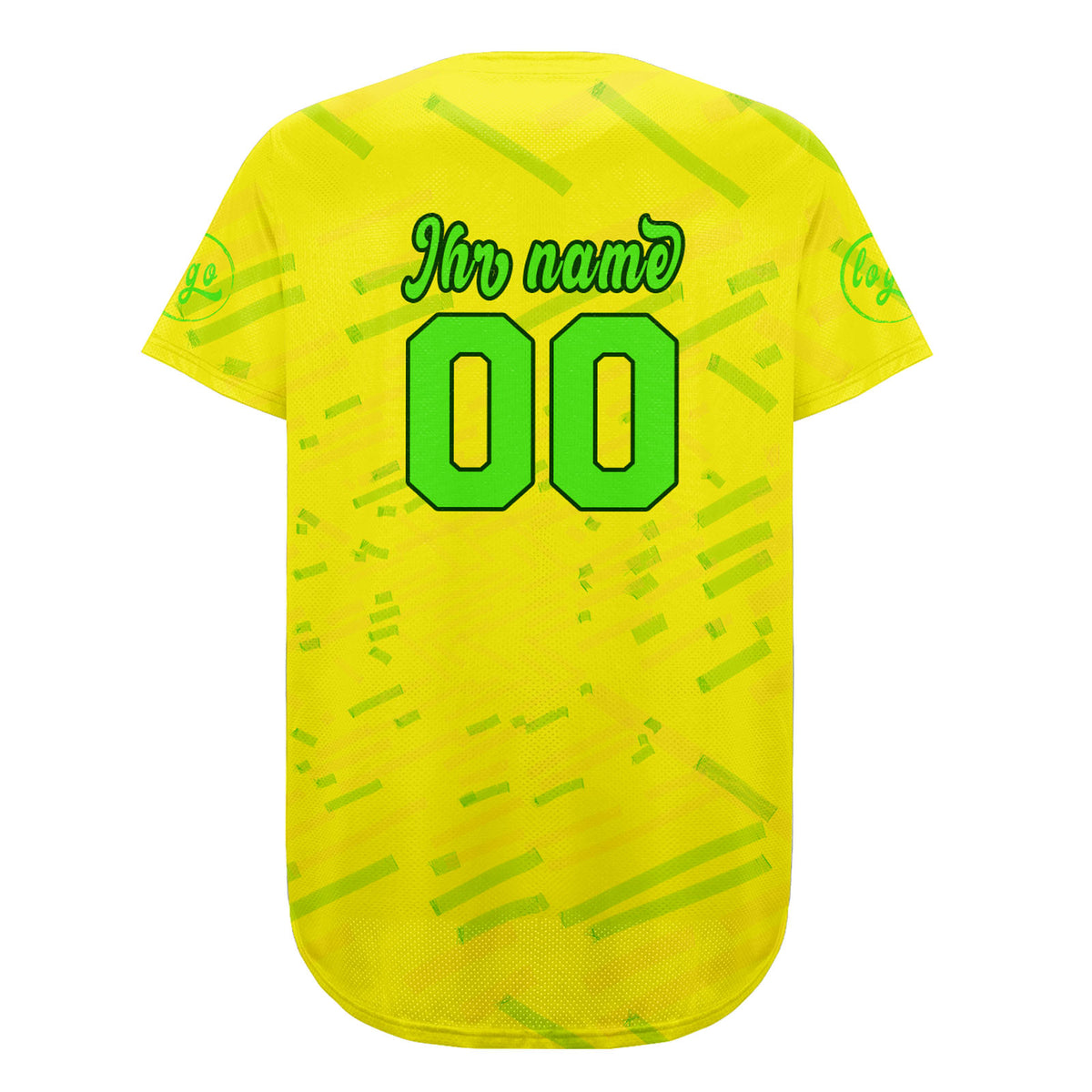 Benutzerdefiniert Gelb Grün Personalisierter Baseball Jersey mit Farbverlauf Team Uniform mit Namen und Nummer