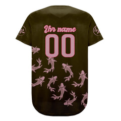Benutzerdefiniert Olivengrün Lichtrosa Personalisierter Baseball Jersey mit Farbverlauf Team Uniform mit Namen und Nummer