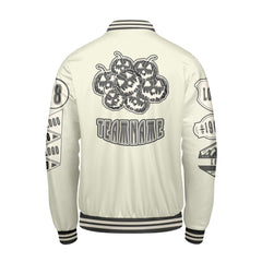 Maßgeschneiderte Weiß Letterman Varsity Jacket Individuelle Stickerei  Druck nach Ihrem Wunsch