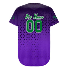 Benutzerdefiniert Schwarz Lila Personalisierter Baseball Jersey mit Farbverlauf Team Uniform mit Namen und Nummer