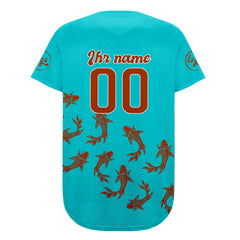 Benutzerdefiniert Cyan Orange Personalisierter Baseball Jersey mit Farbverlauf Team Uniform mit Namen und Nummer