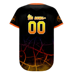 Benutzerdefiniert Schwarz Orange Gelb Personalisierter Baseball Jersey mit Farbverlauf Team Uniform mit Namen und Nummer