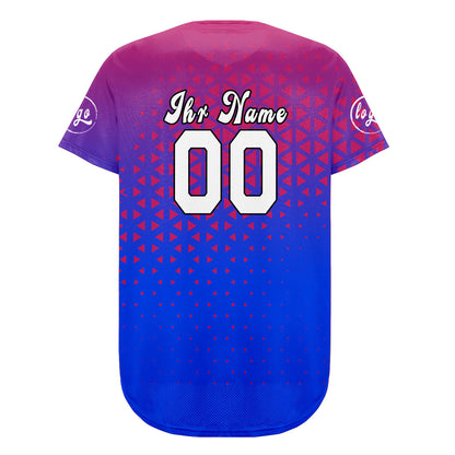 Benutzerdefiniert Rot Blau Personalisierter Baseball Jersey mit Farbverlauf Team Uniform mit Namen und Nummer