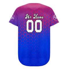 Benutzerdefiniert Rot Blau Personalisierter Baseball Jersey mit Farbverlauf Team Uniform mit Namen und Nummer