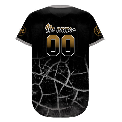 Benutzerdefiniert Altes Schwarzes Gold Personalisierter Baseball Jersey mit Farbverlauf Team Uniform mit Namen und Nummer