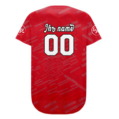Benutzerdefiniert Rot Weiß Personalisierter Baseball Jersey mit Farbverlauf Team Uniform mit Namen und Nummer