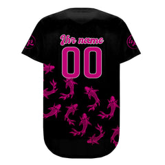 Benutzerdefiniert Schwarze Rose Rosa Personalisierter Baseball Jersey mit Farbverlauf Team Uniform mit Namen und Nummer
